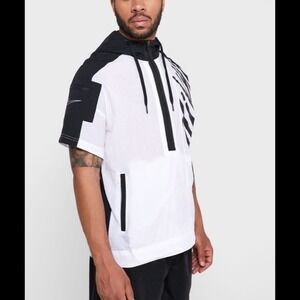 Nike Follow Brand Logo Hooded Track Jacket NWT size M black white training